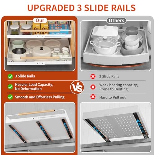 12.6"-18.9" Slide Out Drawer Organizer for Kitchen Cabinets