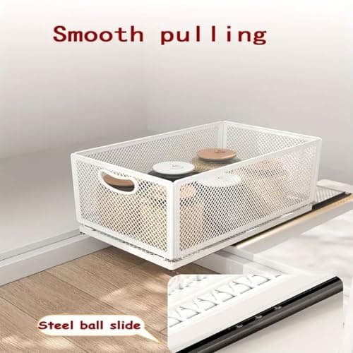 Heavy Duty Adhesive Cabinet Organizer with Sliding Drawer, 9.6"W x 11.8"D x 8.4"H