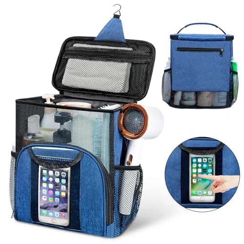 Attmu Large Capacity Mesh Shower Caddy, Quick Dry Hanging Toiletry Bag for College Dorm Room Essentials