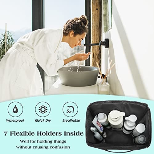Attmu Large Capacity Mesh Shower Caddy, Quick Dry Hanging Toiletry Bag for College Dorm Room Essentials