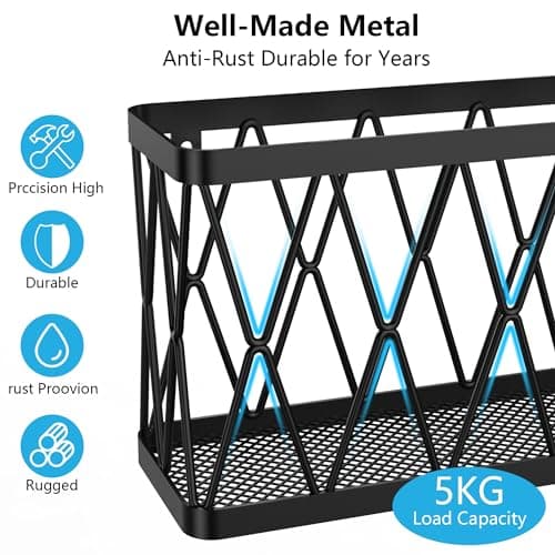 Cabinet Organizer Storage for Tupperware Lids: Wall Mounted Holder for Kitchen Walls - 3 Pack (Black Stainless Steel)