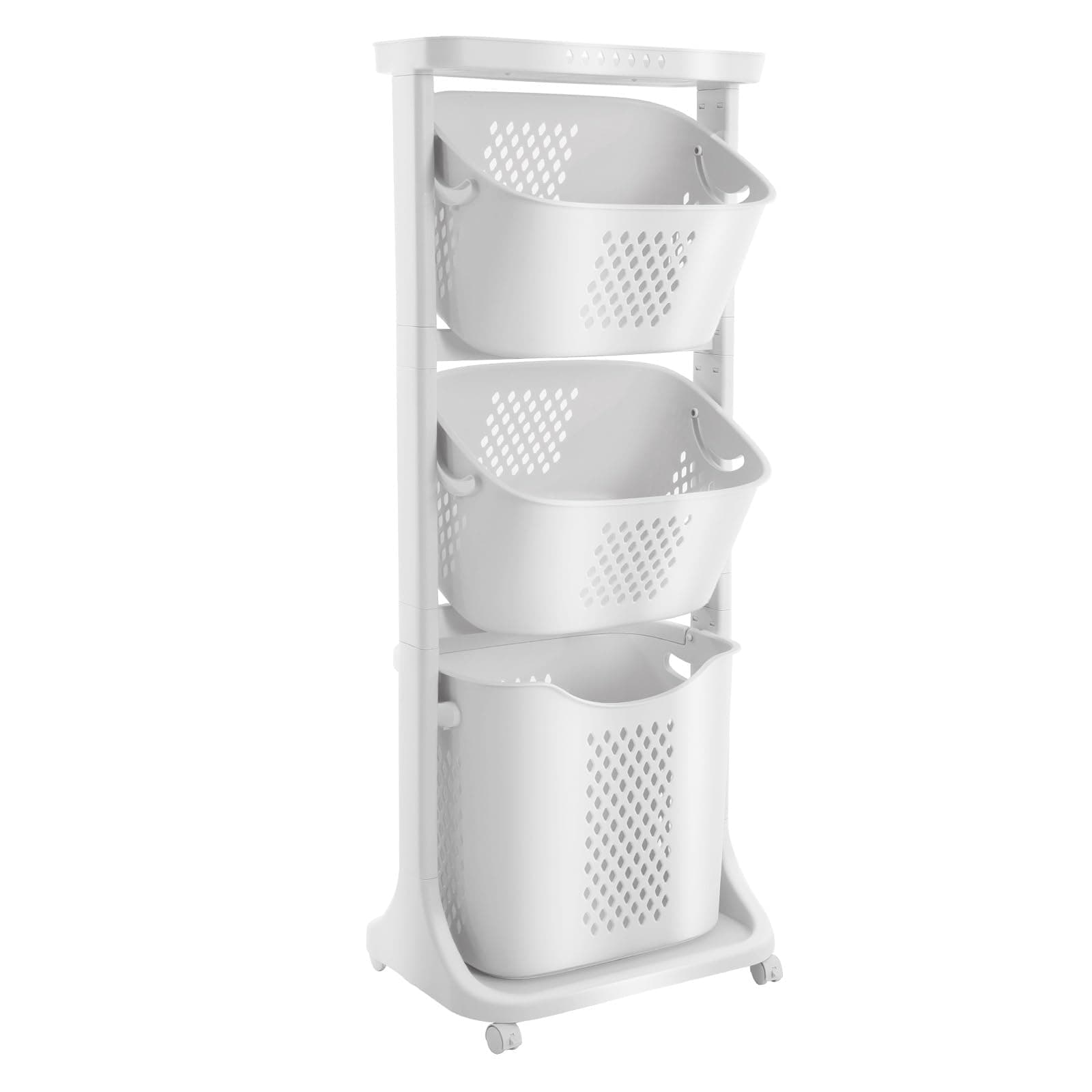 3-Tier Rolling Laundry Sorter withWheel for Bathroom, Kitchen, Office