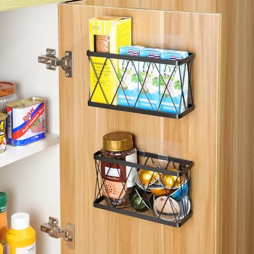 Cabinet Organizer Storage for Tupperware Lids: Wall Mounted Holder for Kitchen Walls - 3 Pack (Black Stainless Steel)