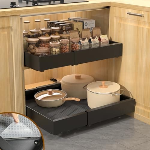 16.5" Deep Heavy Duty Pull Out Drawers for Kitchen Cabinets & More