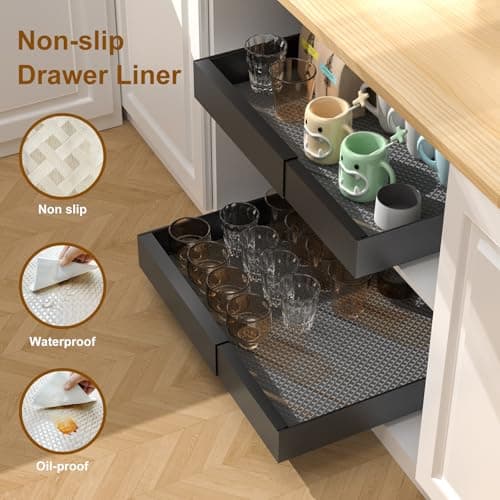 16.5" Deep Heavy Duty Pull Out Drawers for Kitchen Cabinets & More