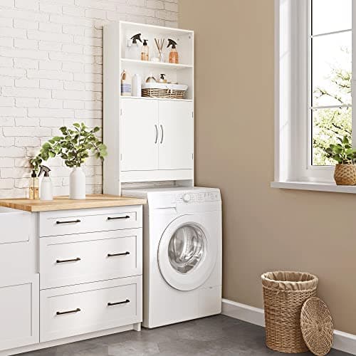 Yaheetech Tall Over-The-Toilet Storage Cabinet, White