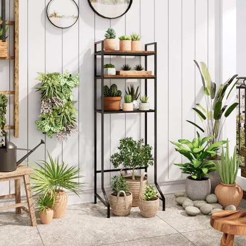 Rustic Brown 3-Tier Toilet Storage Organizer Shelf