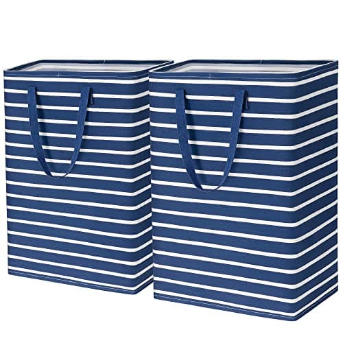 Goodpick 90L Large Tall Laundry Basket Organizer 2-Pack Storage Baskets for Dirty Clothes & Baby Laundry in Grey