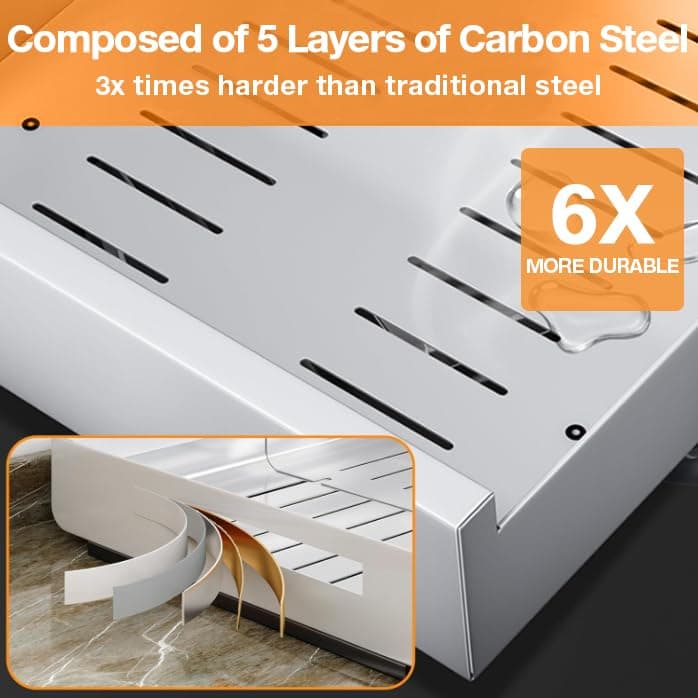 21" Expandable Pull-Out Cabinet Organizers with Divider Racks and Peel and Stick Rails