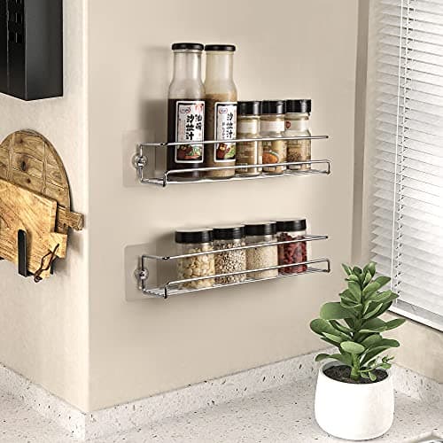 Lonian 2-Tier Spice Rack Storage for Kitchen Cabinets and Pantry Doors
