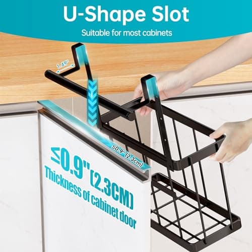 Hanging Cabinet Door Organizer, 2 Pack Kitchen Storage for Pantry and Bathroom