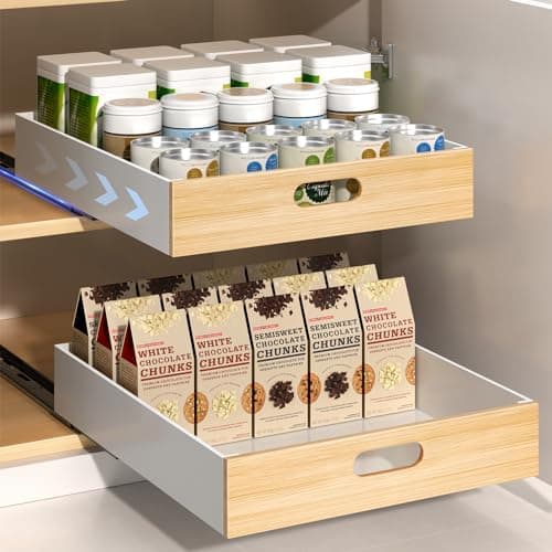 Metal Slide Out Drawer for Cabinet, XX-Large, 2 PCS Kitchen, Pantry & Office Organizer