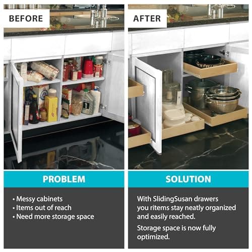 GlideSoft Close 9 Ply Birch Drawer Organizer, 14" x 21.4" Kitchen, Pantry, & More