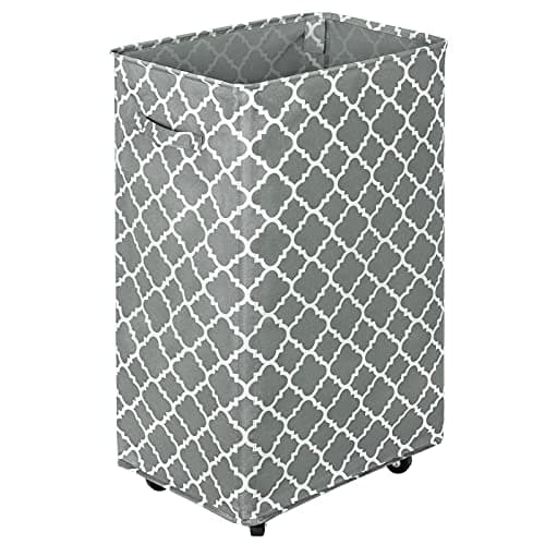 WOWLIVE Large Rolling Laundry Hamper, 90L Collapsible Black