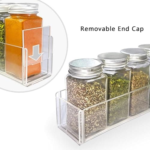 Acrylic Spice Rack Organizer with Nano Tape for Kitchen Wall - 2 Pack