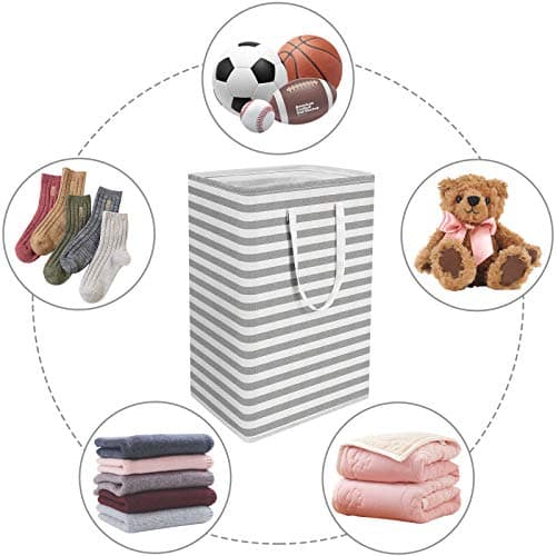 WISELIFE 2-Pack Collapsible Large Laundry Hamper, Grey - 75L Storage Basket