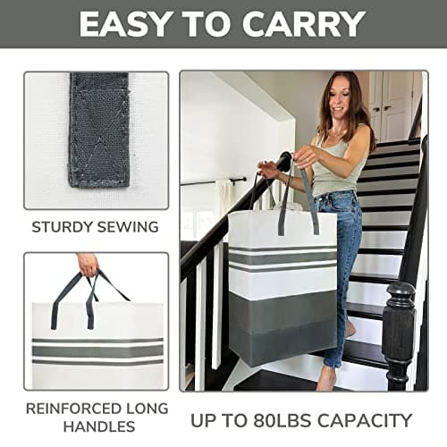 Goodpick 2-Pack 75L Tall Laundry Hamper Organizer, Grey