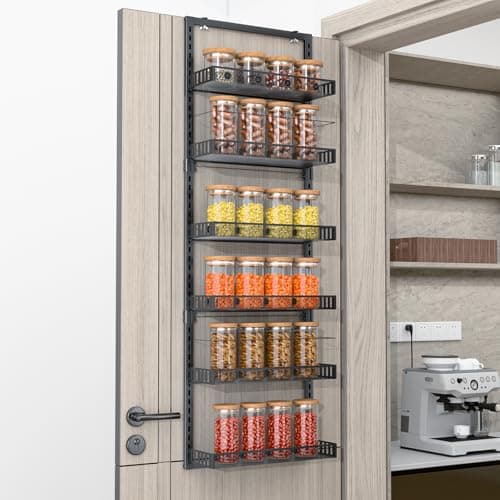 Heavy-Duty Wall Mount Spice Rack 6 Tier Wire Basket Kitchen & Bathroom Organizer 50" H