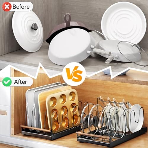 Adjustable Pull-Out Cabinet Organizer for Kitchen Storage