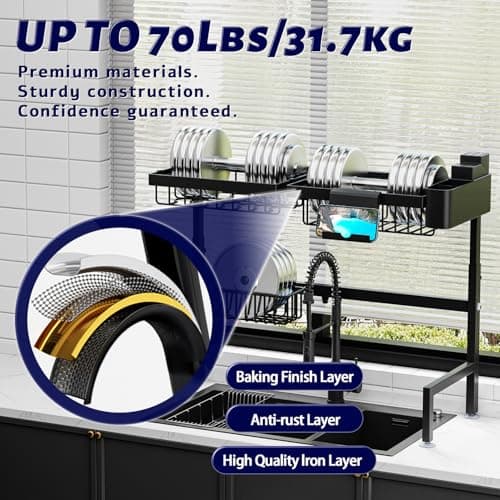 Over The Sink Dish Drying Rack for Large Dishes