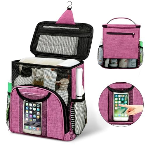 Attmu Large Capacity Mesh Shower Caddy, Quick Dry Hanging Toiletry Bag for College Dorm Room Essentials
