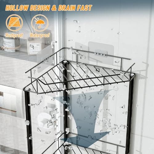 3-Tier Rustproof Black Bathroom Shower Caddy