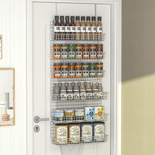 Stylish 9-Tier Spice Rack Organizer with Door Hook – Wall Mount for Extra Large Pantry Storage