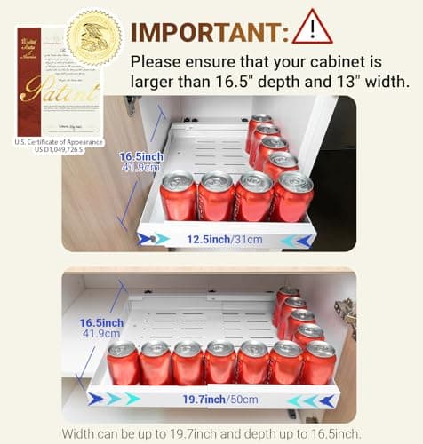 16.5" Deep Expandable Cabinet Organizer, Heavy Duty 3-Way - Kitchen & Bathroom Storage