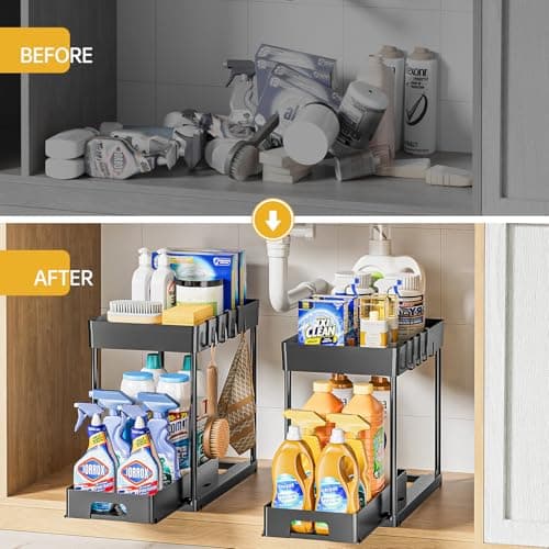 Under Sink Organizer 2-Pack for Bathroom and Kitchen
