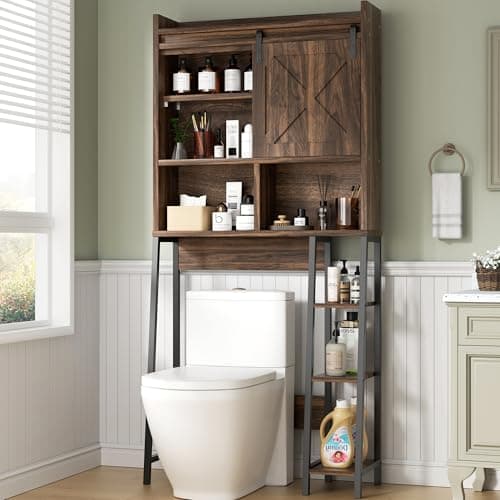 Shintenchi Anti-Tip Toilet Storage Cabinet, White