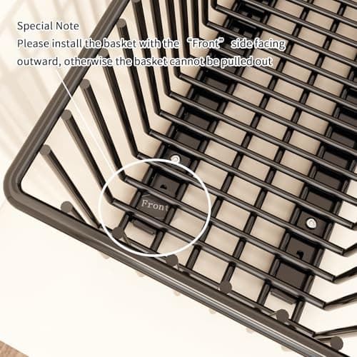 4 Pack Black Pull Out Basket Drawers for Kitchen & Bathroom Cabinets