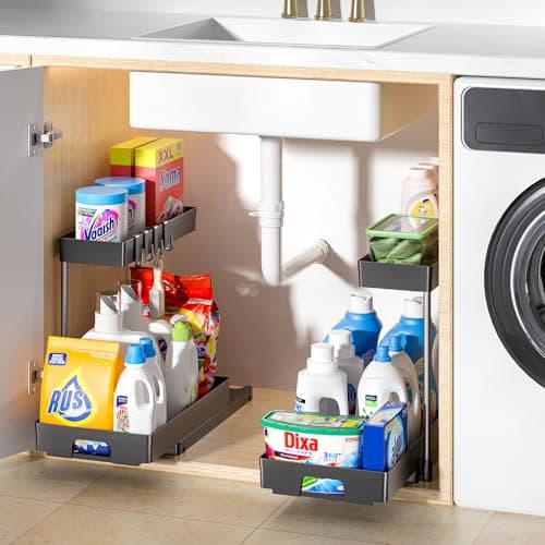 Under Sink Organizer 2-Pack for Bathroom and Kitchen Storage