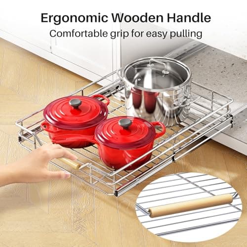 Heavy Duty Roll Out Cabinet Organizer for Kitchen Pots and Pans