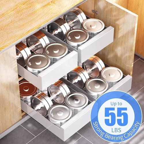 Adhesive Nano Film Cabinet Organizer for Kitchen Pantry - Heavy Duty Sliding Drawer Shelf (1PC)