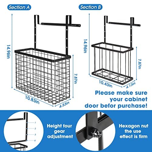 2 Pack Cabinet Door Organizer for Kitchen Storage Renton