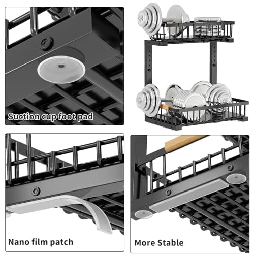 2 sets of adjustable pull-out under-sink organisers for kitchen and bathroom