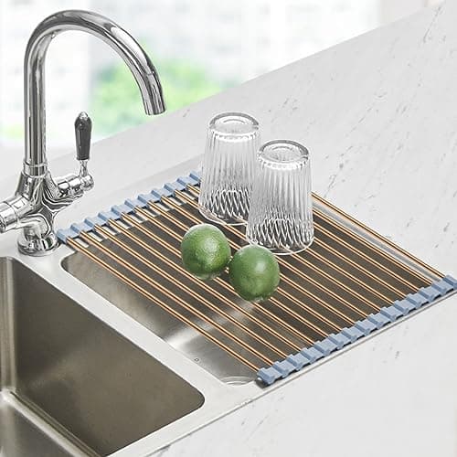 Seropy Roll-Up Dish Drying Rack Over Sink, Stainless Steel, 17.5"x11.8"
