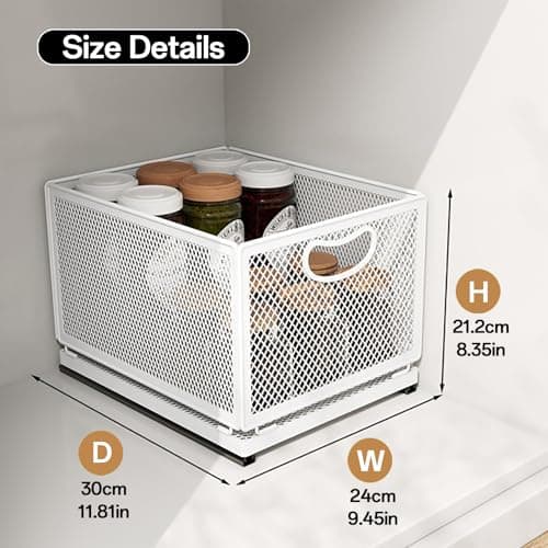 Heavy Duty Adhesive Cabinet Organizer with Sliding Drawer, 9.6"W x 11.8"D x 8.4"H