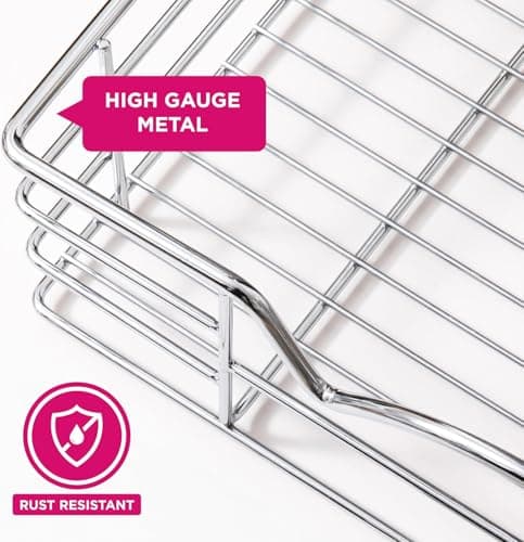 HOLDN' STORAGE Heavy-Duty Pantry Cabinet Organizer - Lifetime Warranty, 14" x 21" x 5" Anti-RustChrome