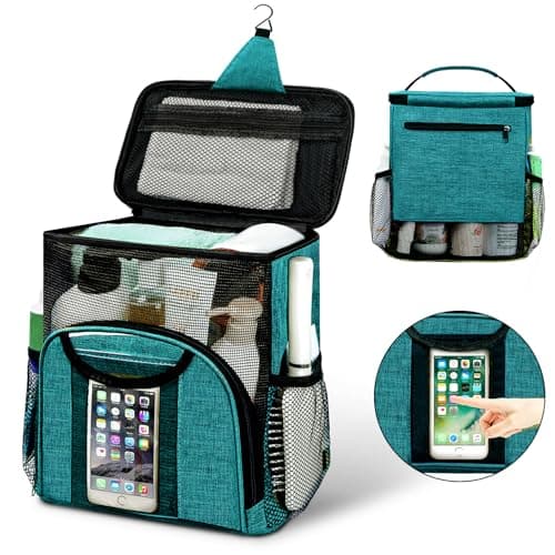 Attmu Large Capacity Mesh Shower Caddy, Quick Dry Hanging Toiletry Bag for College Dorm Room Essentials