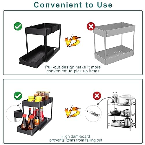 Under Sink 2-Tier Organizer - Pull Out Kitchen & Bathroom Storage