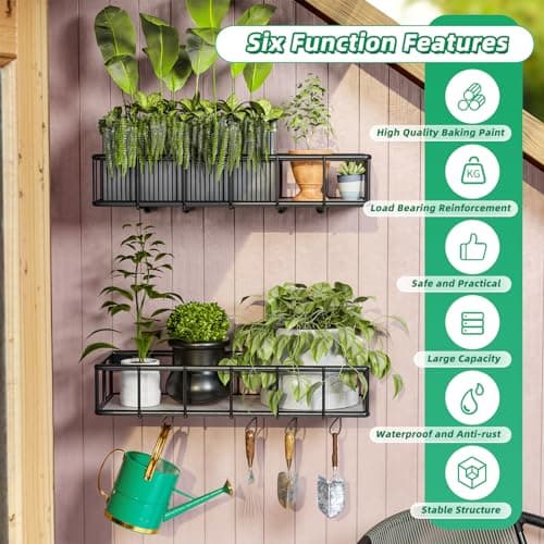 Heavy Duty Black Wall Mount Storage Basket for Kitchen & Bathroom