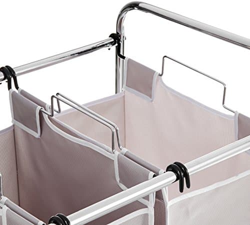 Amazon Basics 3-Bag Rectangular Laundry Sorter Basket, Gray