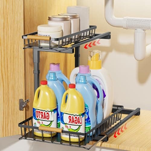 Under Sink Organizer 2 Pack for Kitchen and Bathroom