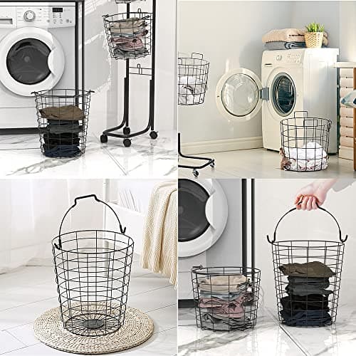 3-Tier UYOYOUS Laundry Basket on Wheels - Large Clothing Storage
