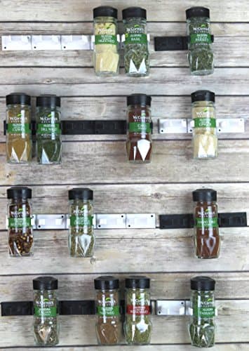 Simple Houseware 20-Spice Gripper Organizer, 4 Strips, Black