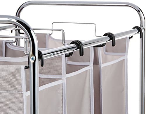 Amazon Basics 3-Bag Rectangular Laundry Sorter Basket, Gray