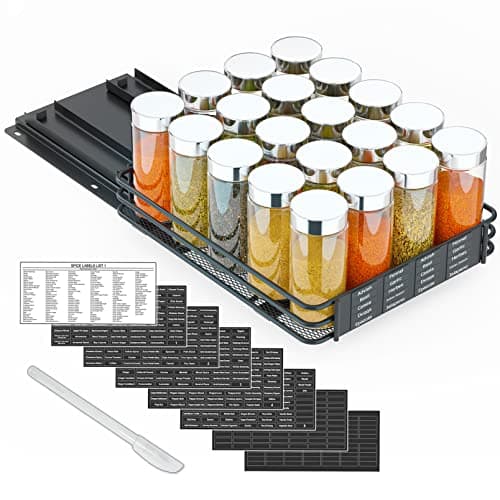 SpaceAid Heavy Duty Pull-Out Spice Rack Organizer, Cabinet Storage, 1 Drawer 1-Tier