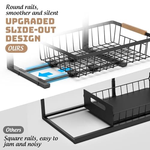 Slide Out Under Sink Storage Shelf for Kitchen and Bathroom Cabinets