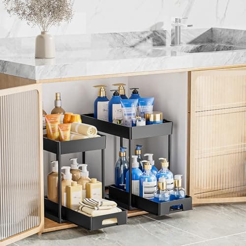 Under Sink Organizer 2-Pack for Bathroom and Kitchen